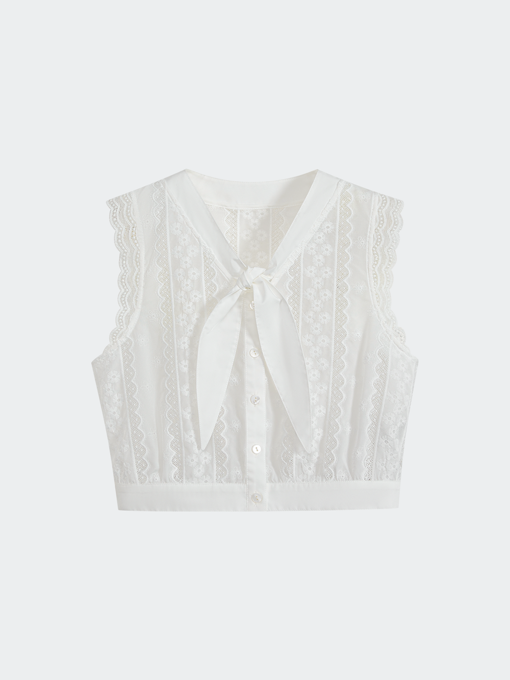 Sleeveless Floral Lace Top – KUOSE.com