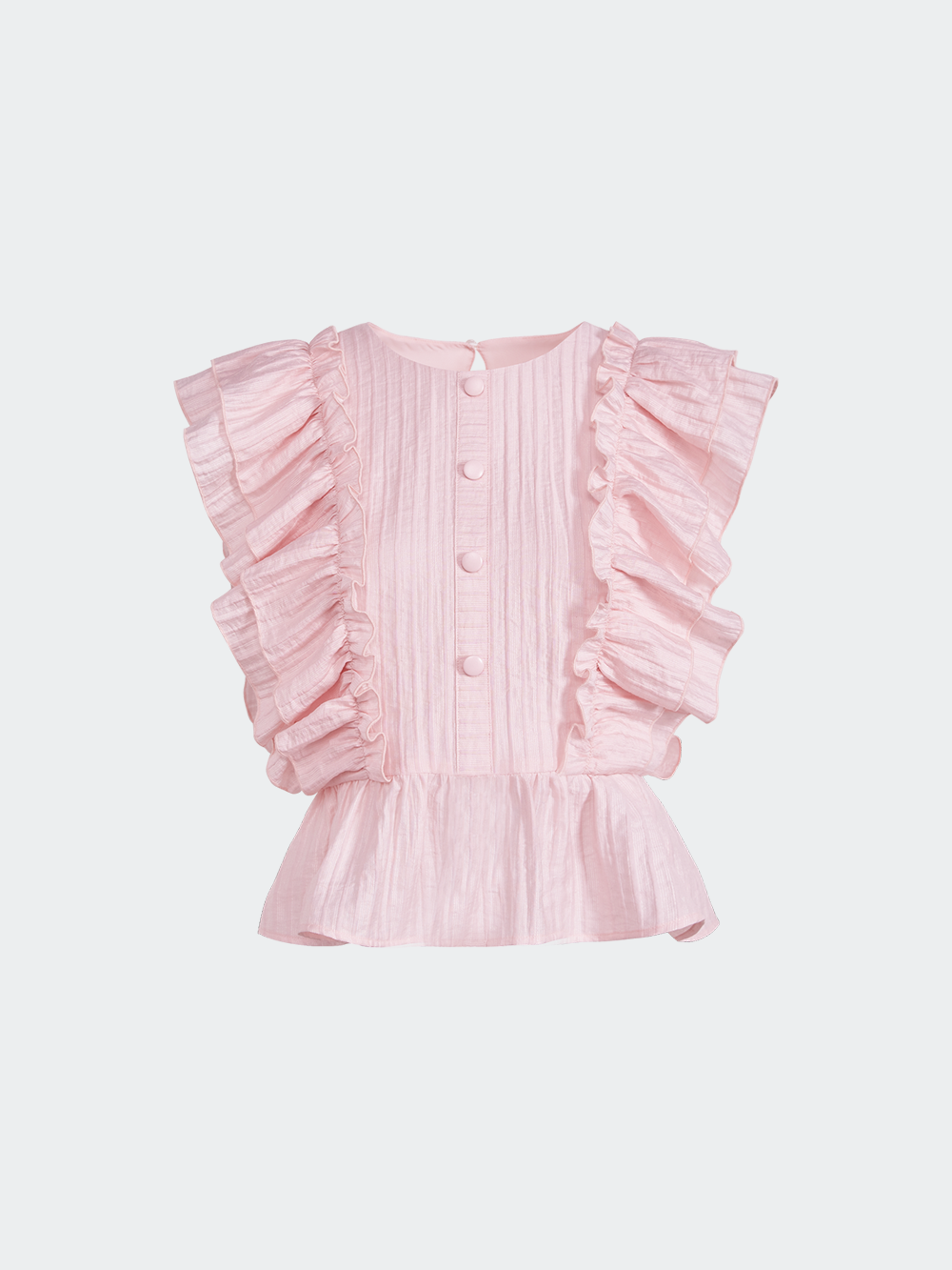 Printed Frill Neck Blouse - Floral Lilac Print – Blue Illusion