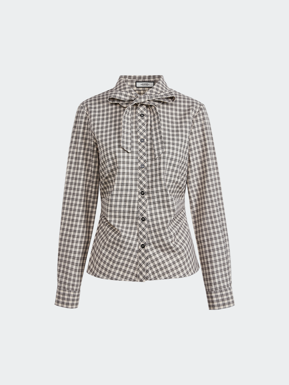 Plaid Bow Tie Blouse – KUOSE.com