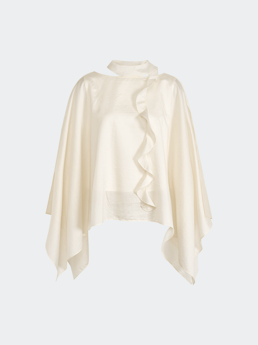 アシンメトリーケープ風ブラウス – KUOSE.com