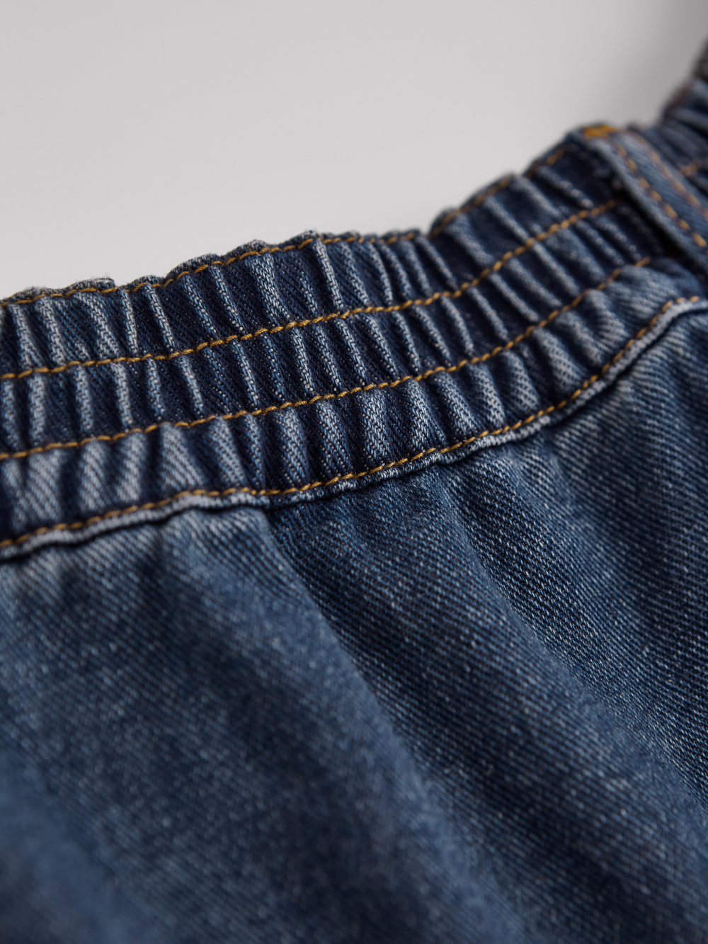 【COSYHARU】Linen wide short banding denim 06603-