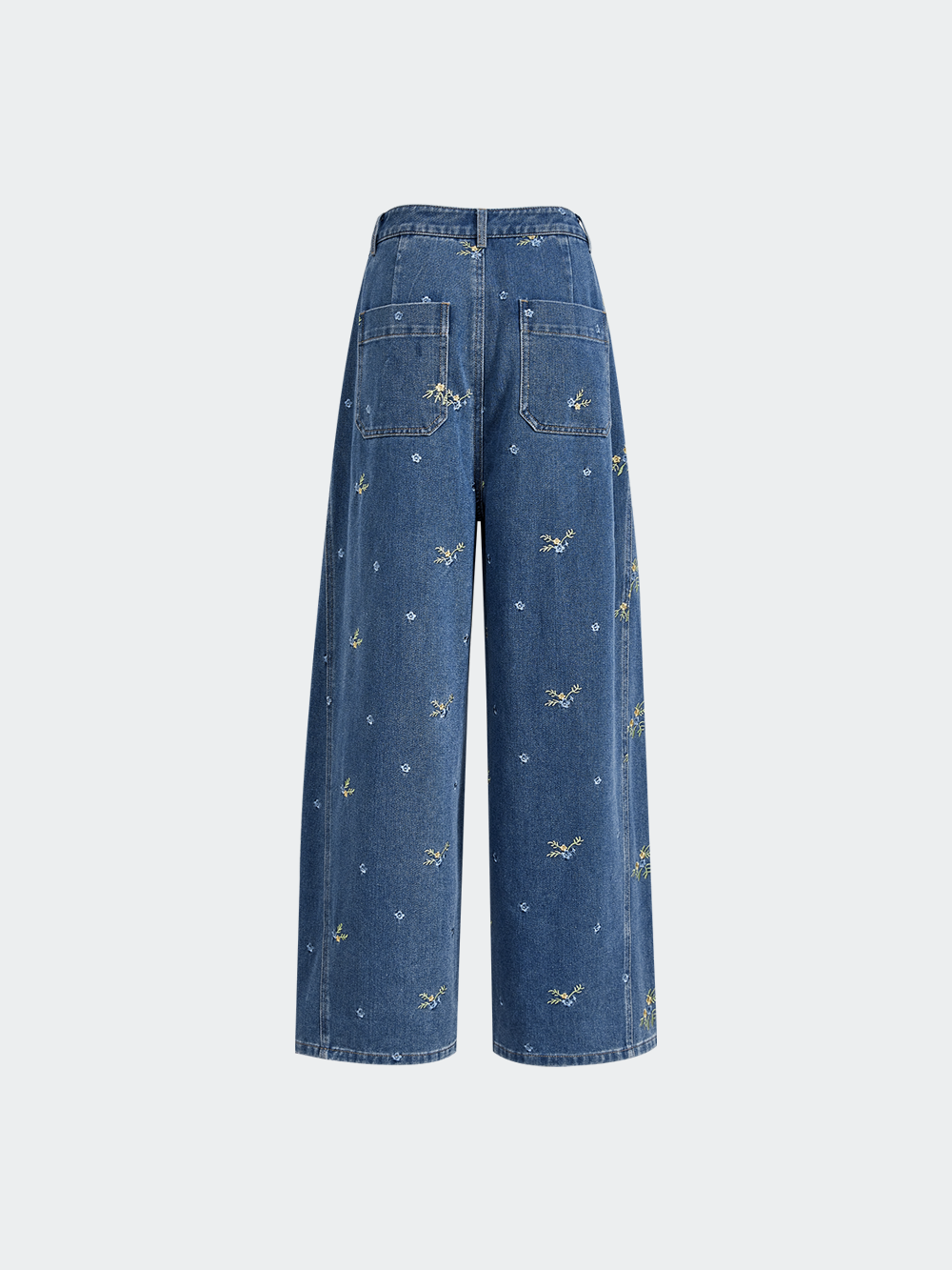 Floral Embroidered Wide Leg Jeans – KUOSE.com