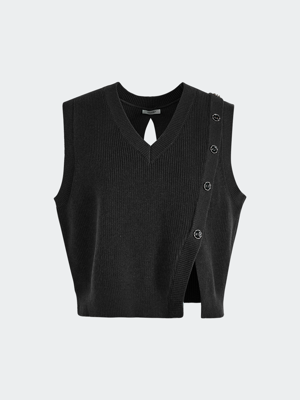 ALMOSTBLACK 20aw CREW NECK KNIT VEST 【公式通販】