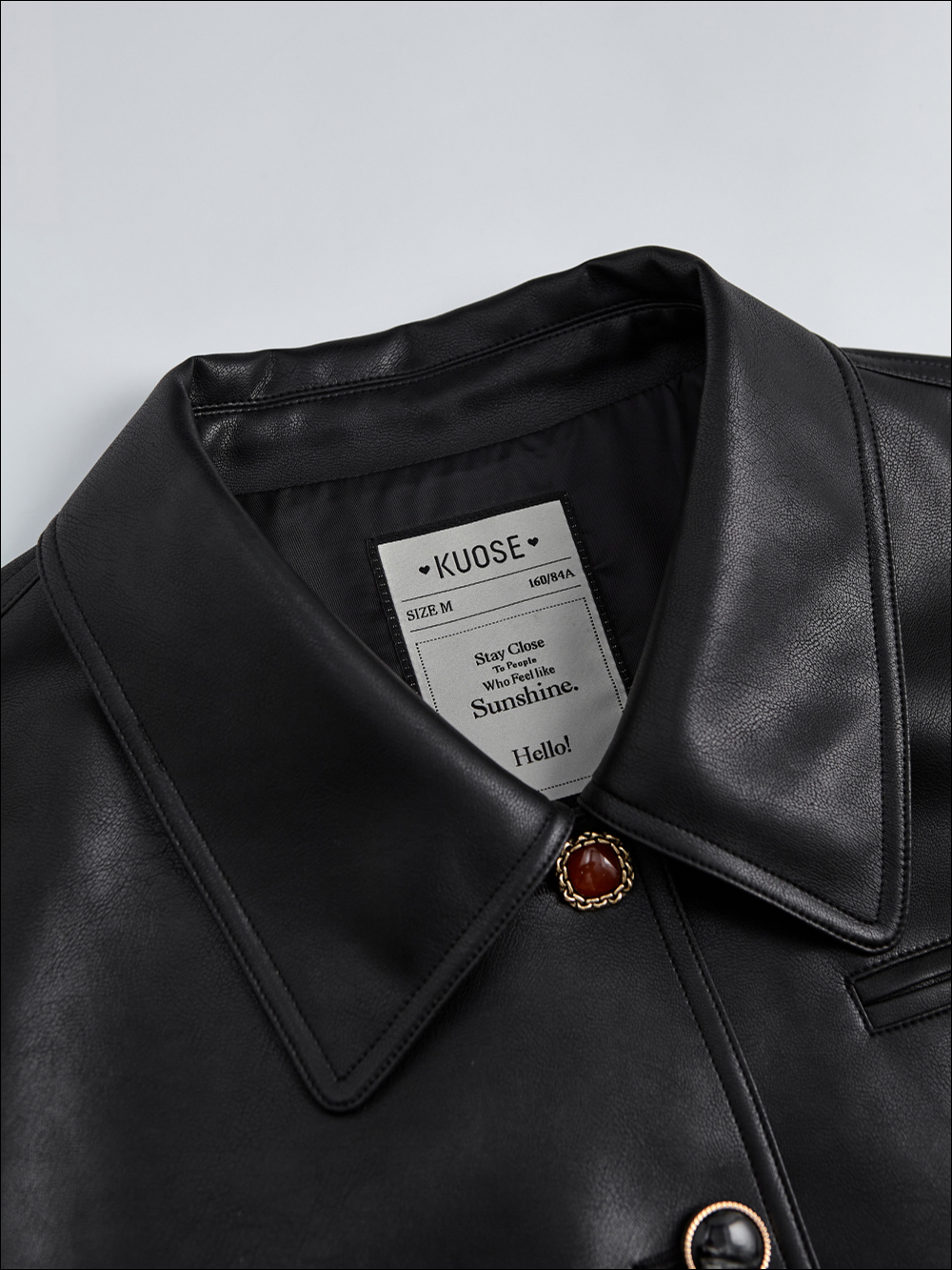 Black Faux Leather Jacket – KUOSE.com