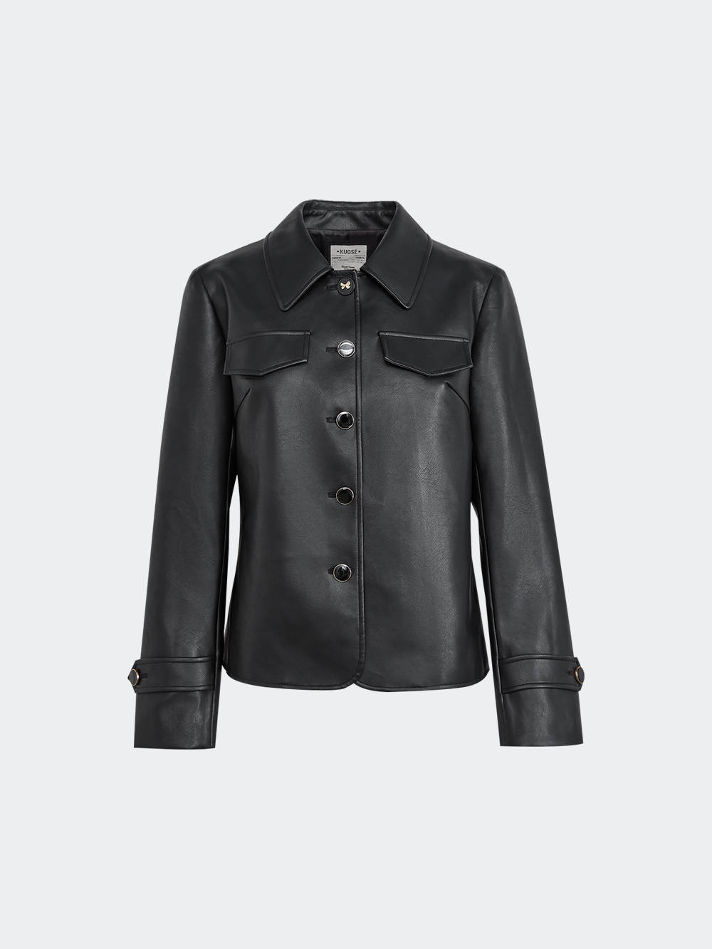 Black Faux Leather Jacket – KUOSE.com