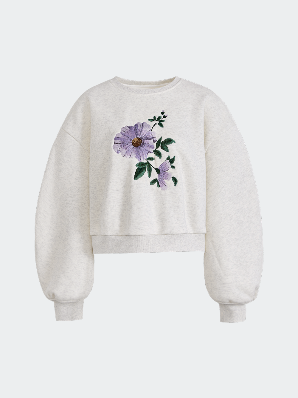 Floral Embroidered Sweatshirt – KUOSE.com Floral Embroidered Sweatshirt – KUOSE.com