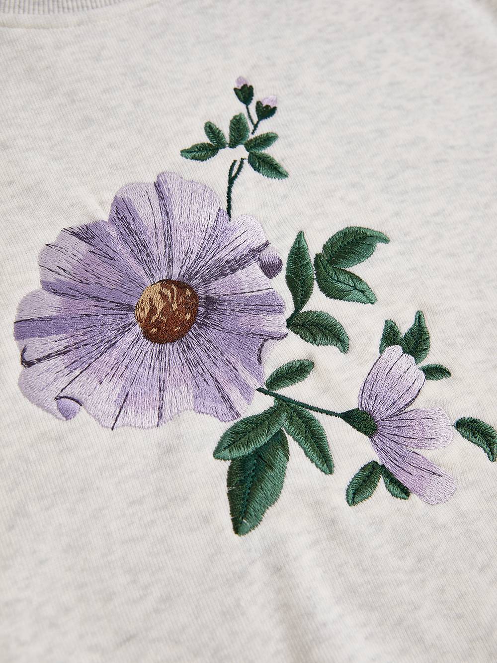 花の刺繍入りスウェットシャツ – KUOSE.com
