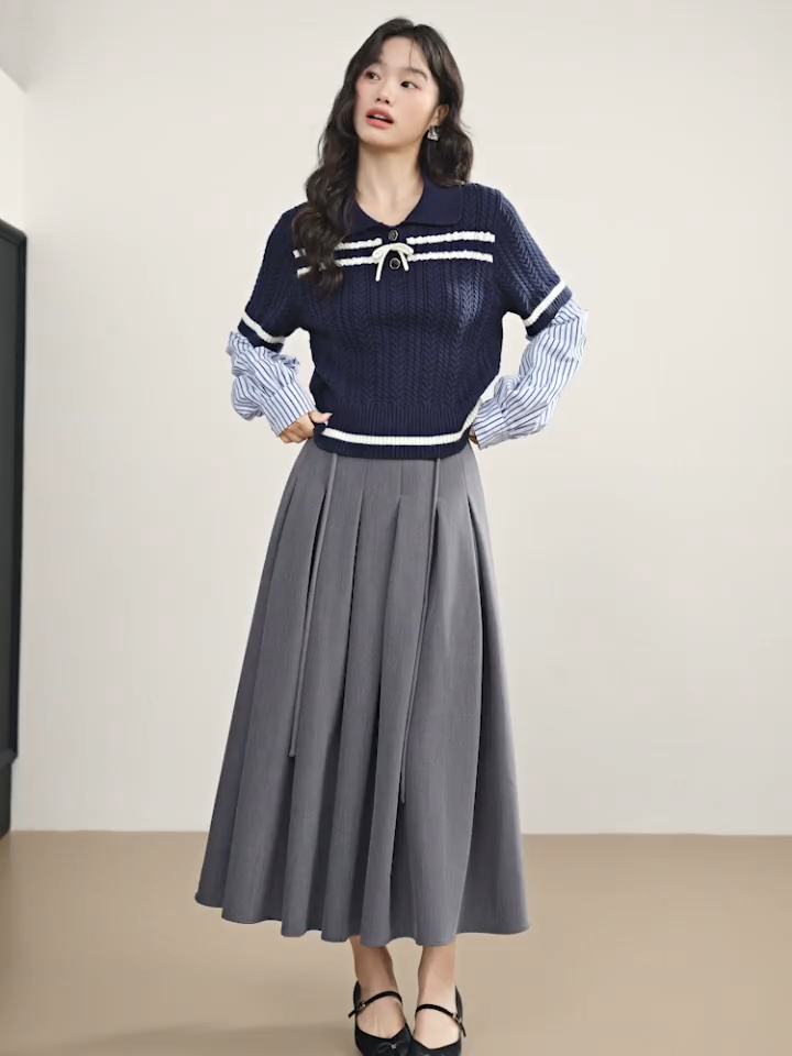 miniministore ボックス プリーツスカート レディース