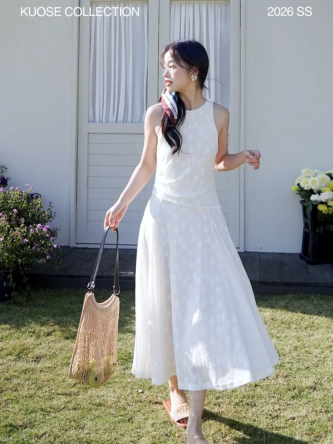 花柄レースギャザーウエストワンピース – KUOSE.com