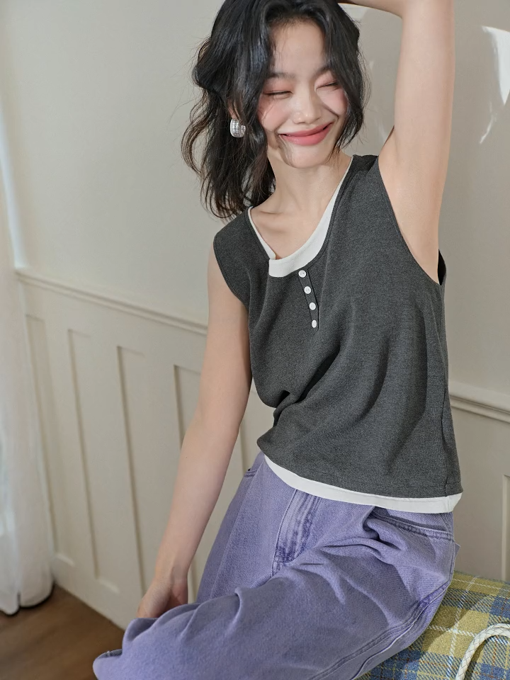 Fake Two-piece Tank Top – KUOSE.com