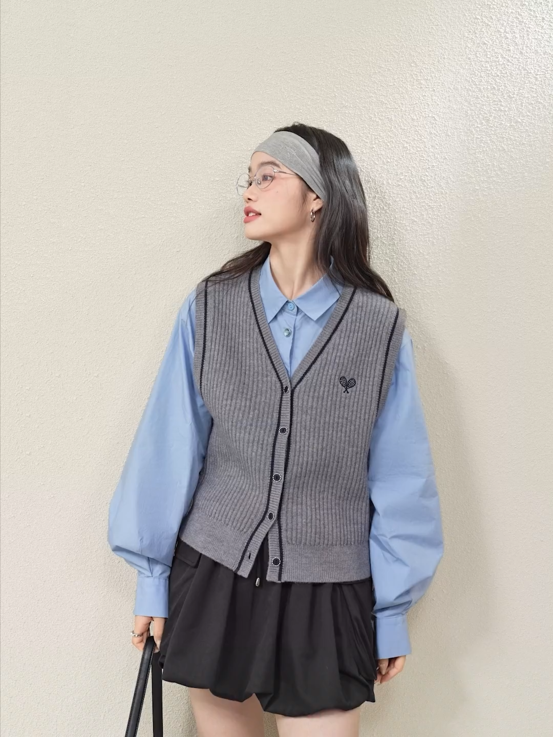 rokh グレー フラップ ミニスカート カンカンミニスカート | ファッション通販サイト NUGU