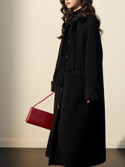 Ribbon Long Coat – KUOSE.com Ribbon Long Coat – KUOSE.com