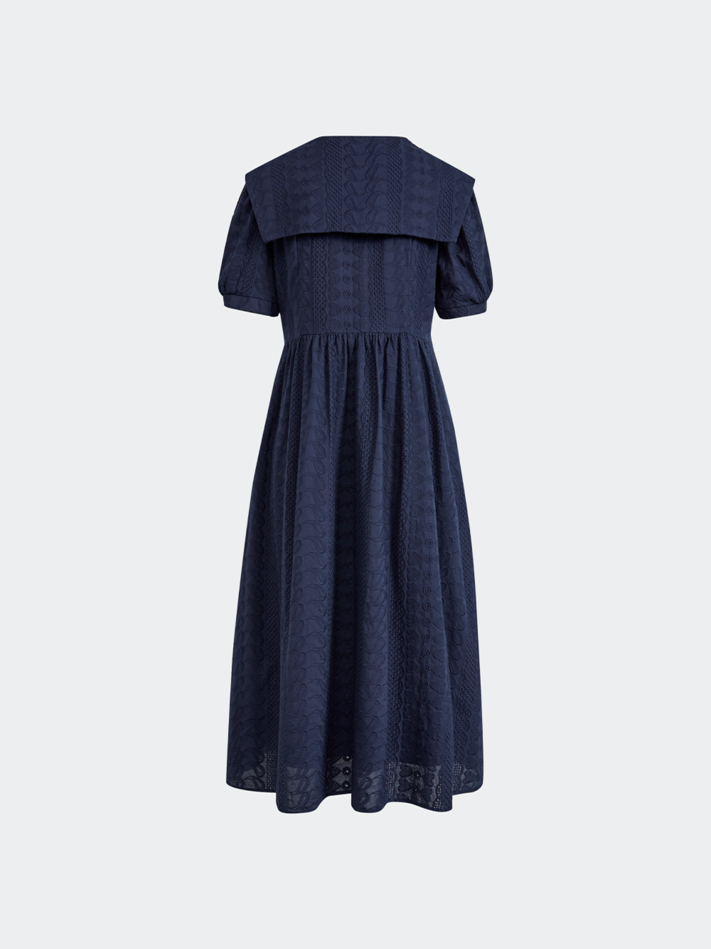 Dark Blue Puff Sleeve Dress