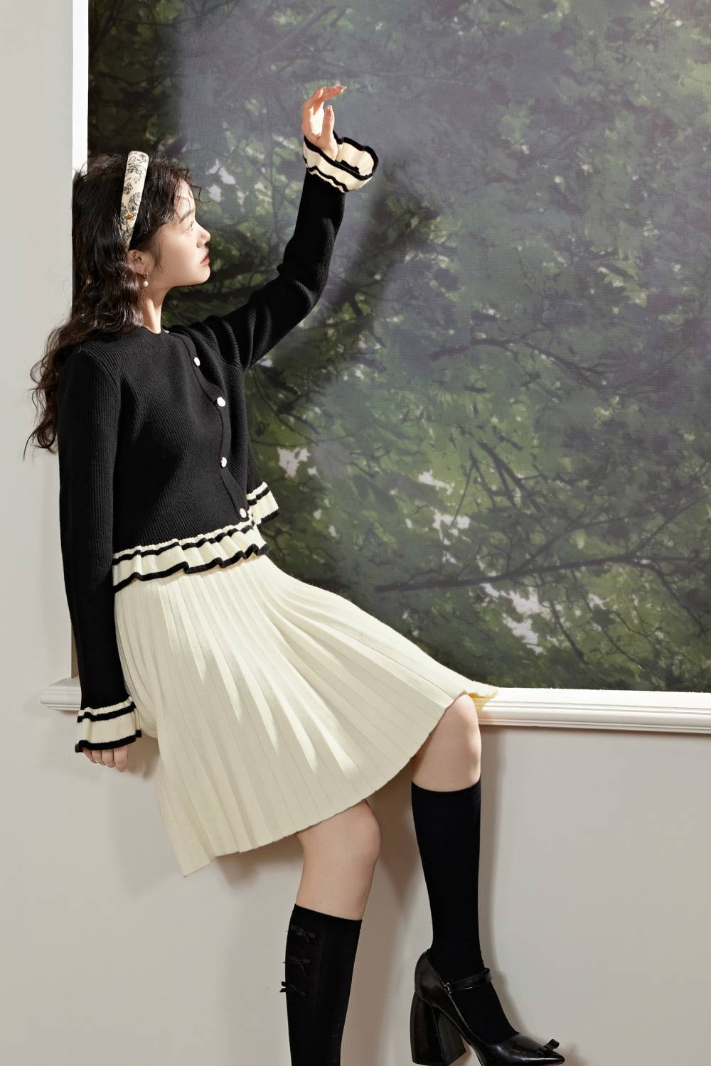 【COSYHARU】Akubi Summer Sleeve Ribbed Knit Ruffle Knit Top – KUOSE.com