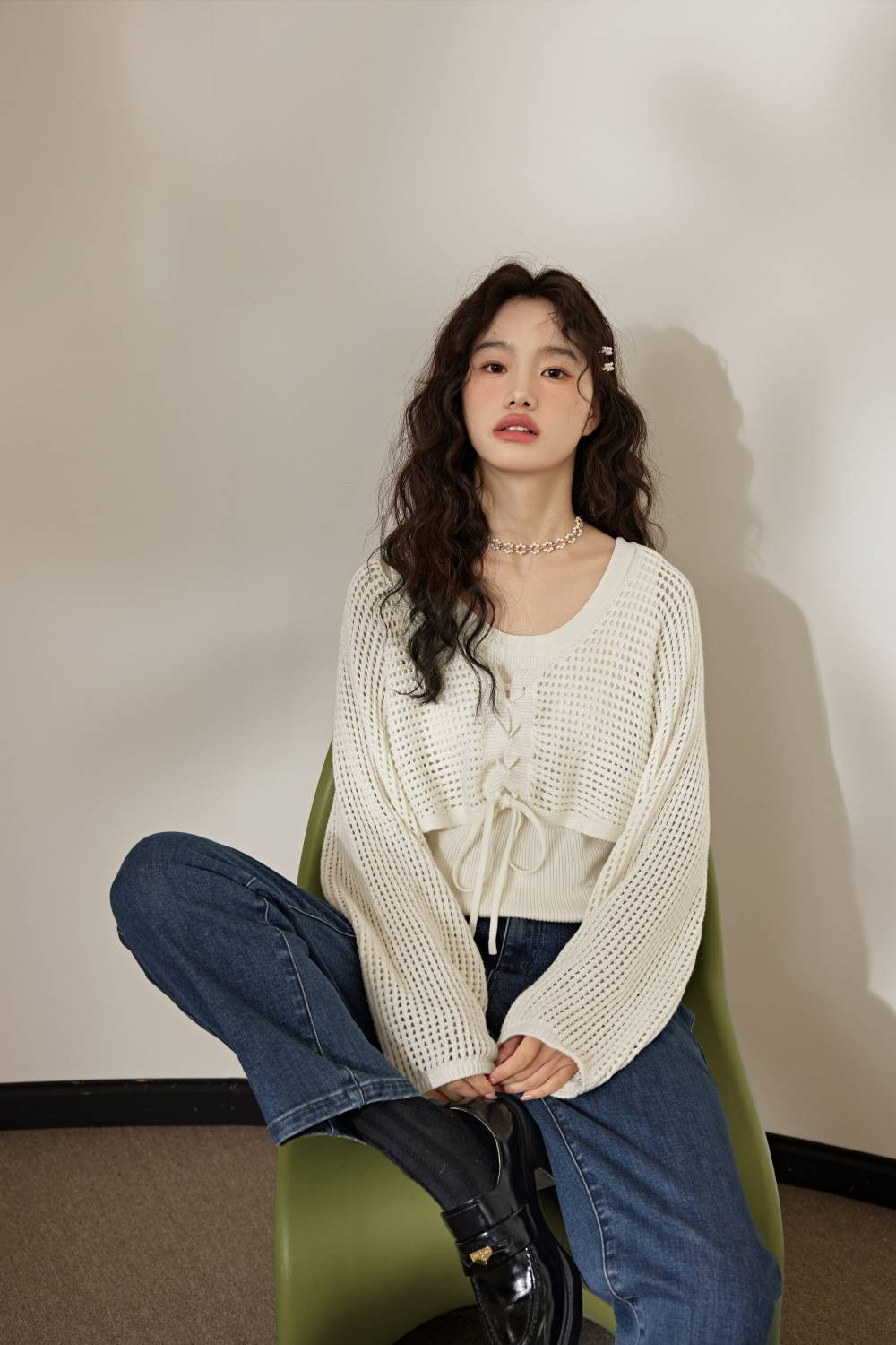 Cropped Cardigan and Knit Tank Set 