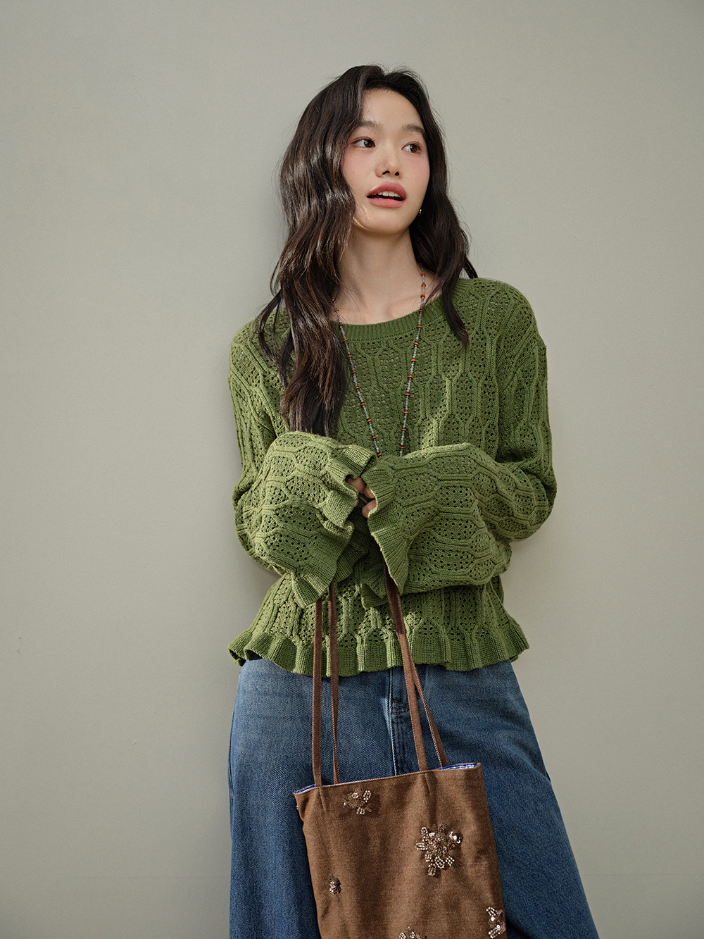 トップス MANOF Knit Tops Ruffle Knit Top – KUOSE.com
