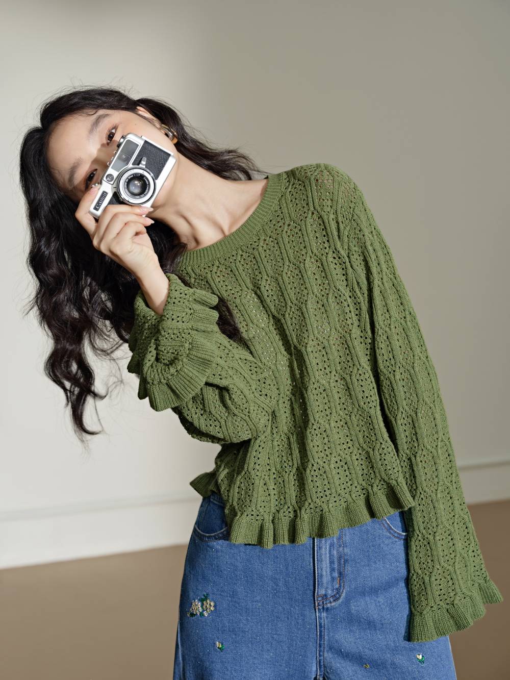 4th & Reckless fluffy rib knit off the shoulder top in cream