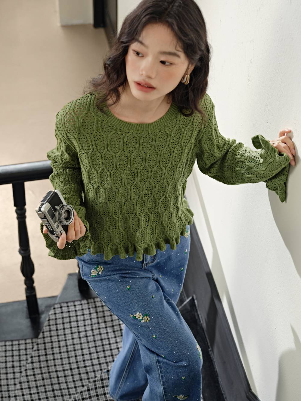 Ruffle Knit Top – KUOSE.com