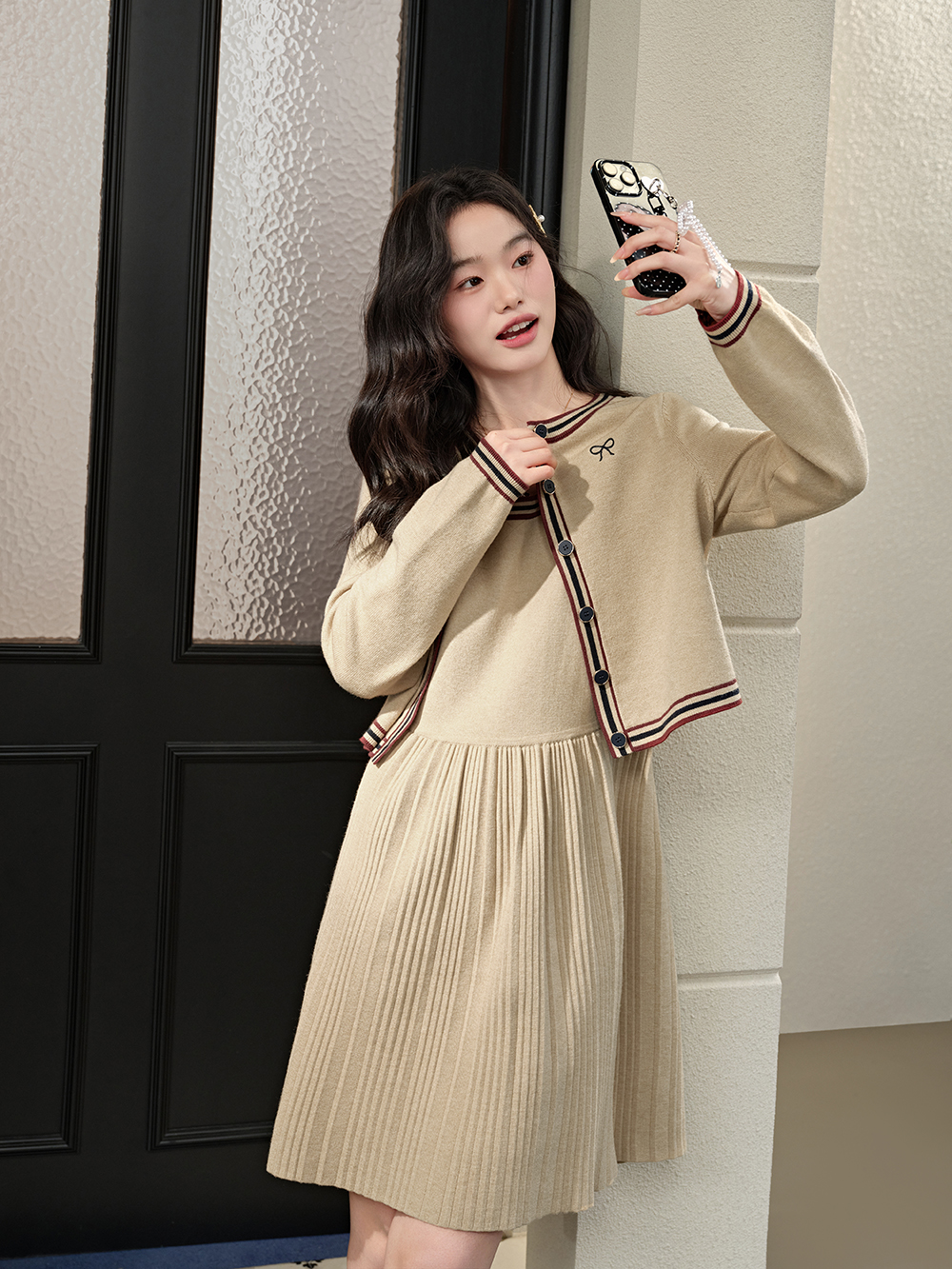 MAATEE&SONS NO B CARDIGAN LIGHT BEIGE MAATEE＆SONS NO⁄B CARDIGAN