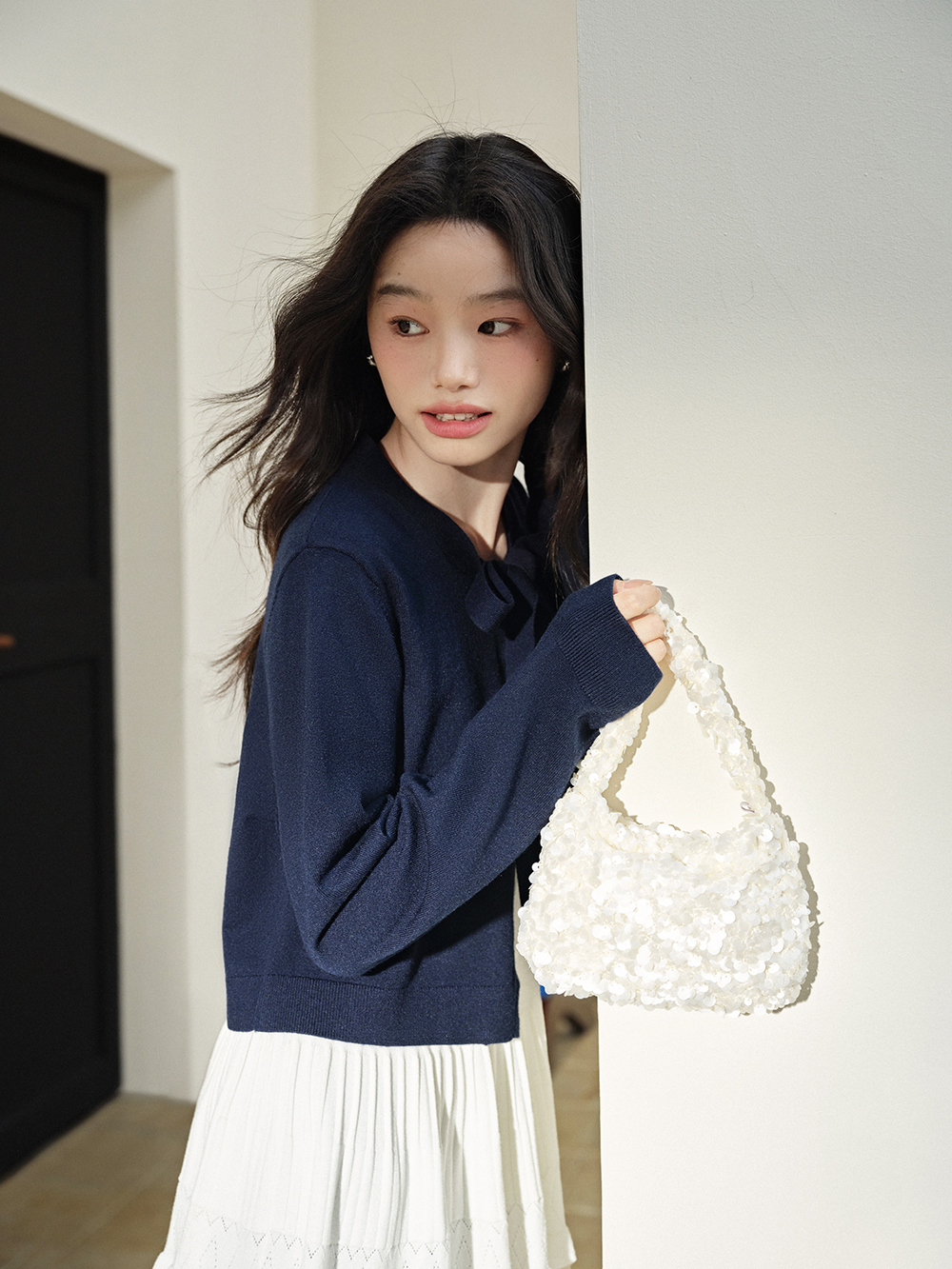 kuoseクロップドカーディガン DARK BLUE クロップドカーディガン – KUOSE.com
