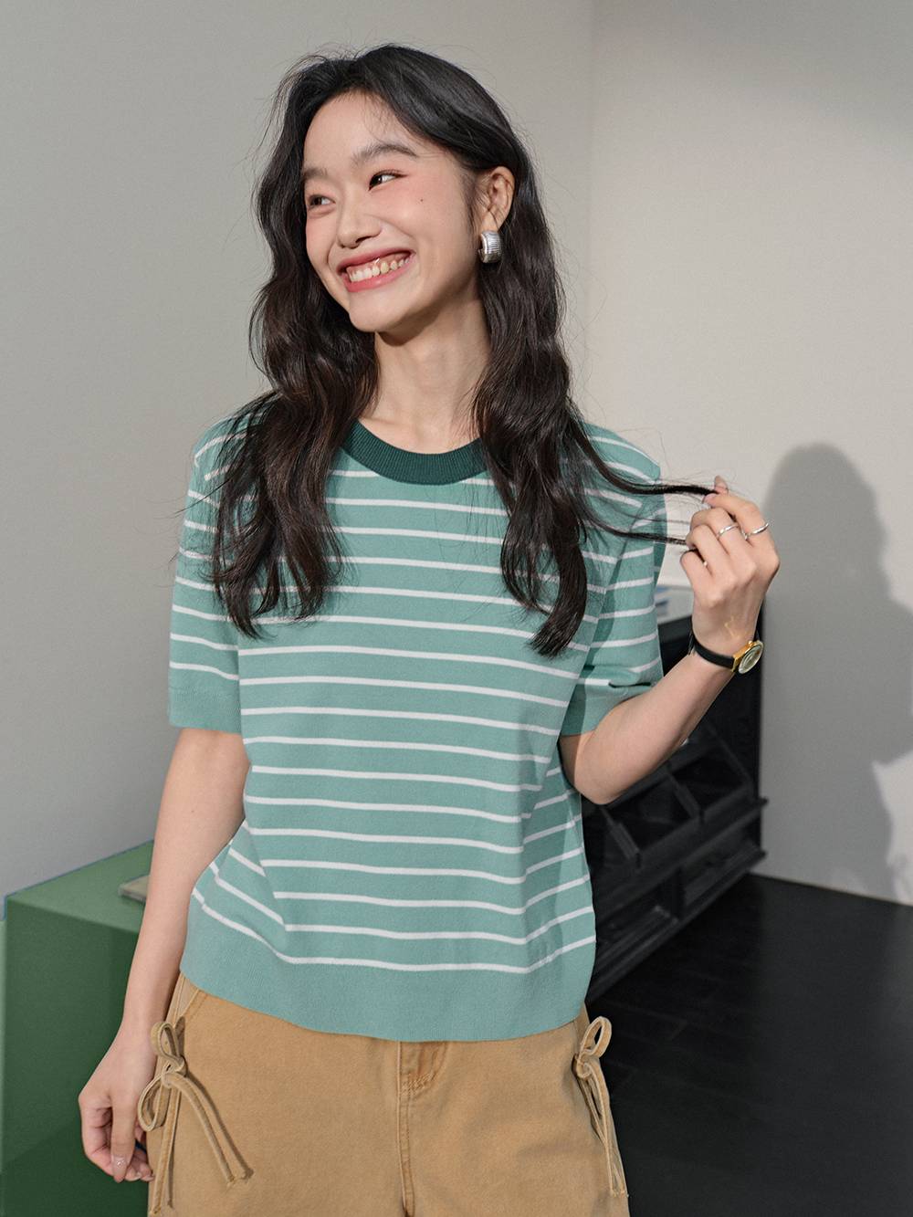 ストライプニットトップ – KUOSE.com