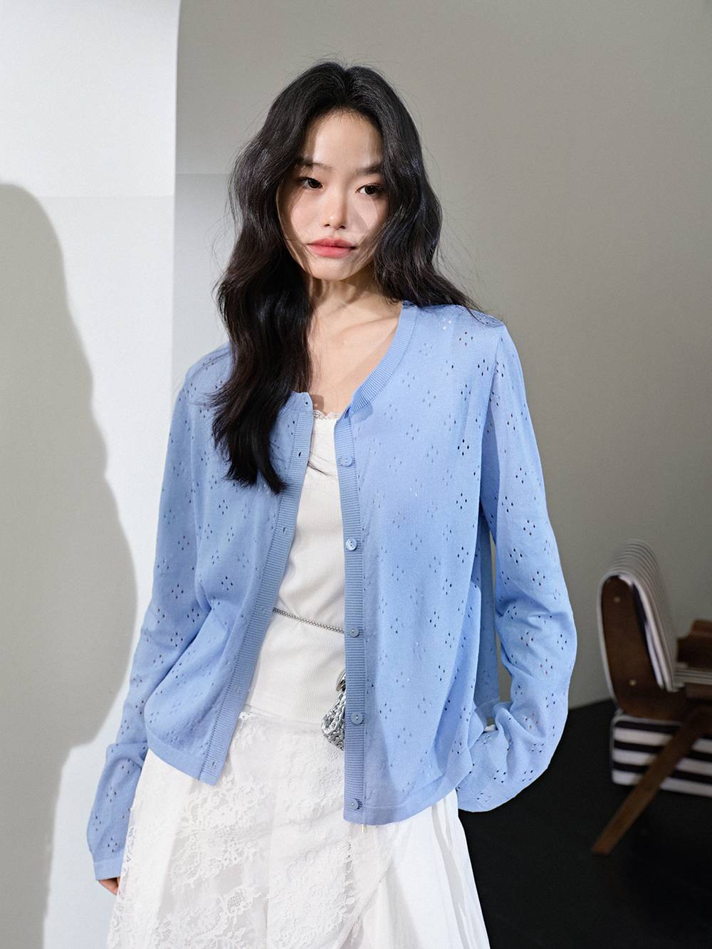 Women's Long Sleeve Floral Cardigan Sweaters Y2k Open Front
