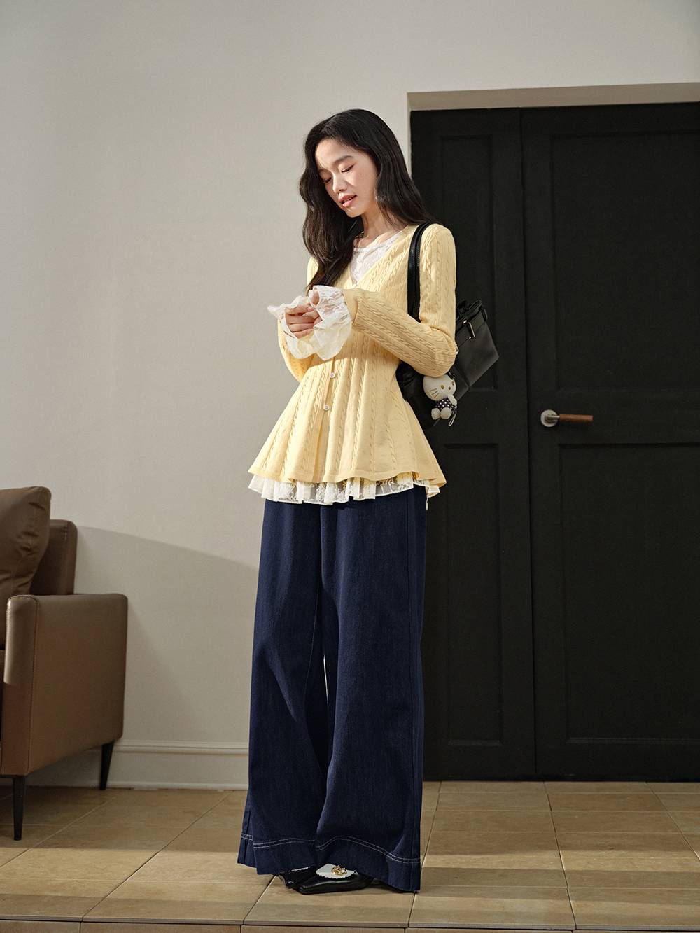 トップス yoli cotton long knit Yoli