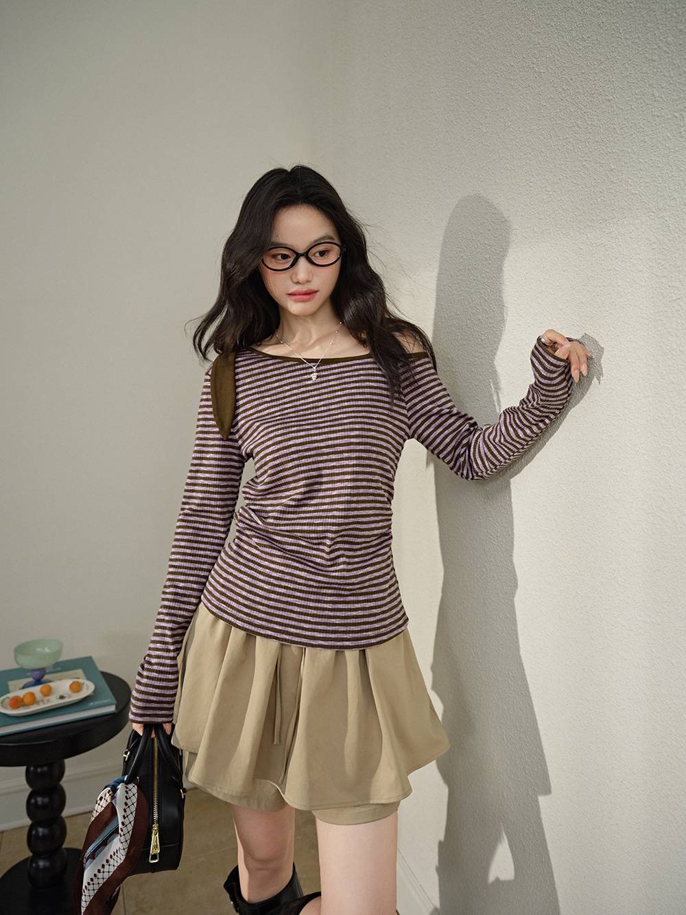 Striped One-shoulder Top – KUOSE.com