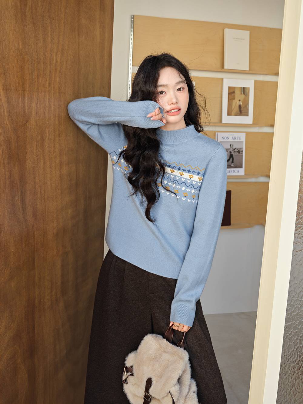 Fair Isle Mock Neck Sweater – KUOSE.com