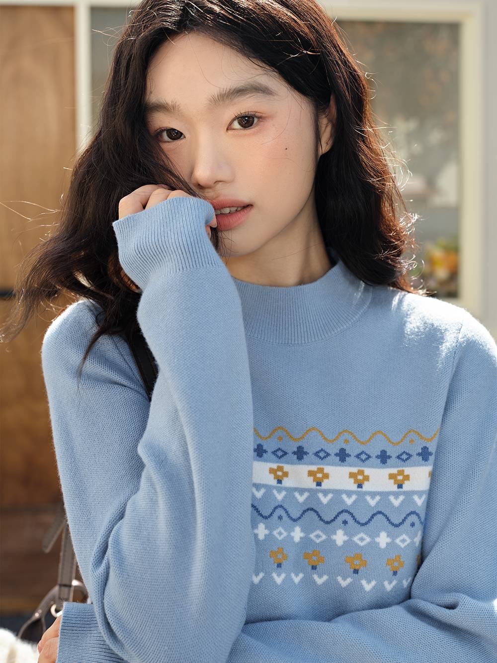 Fair Isle Mock Neck Sweater – KUOSE.com