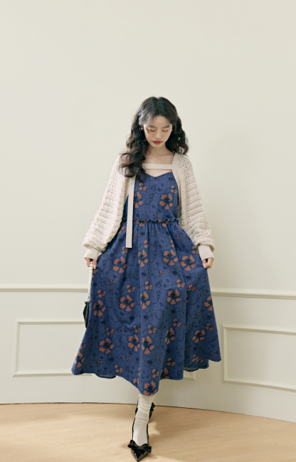 Floral Cami Dress and Cardigan Set – KUOSE.com