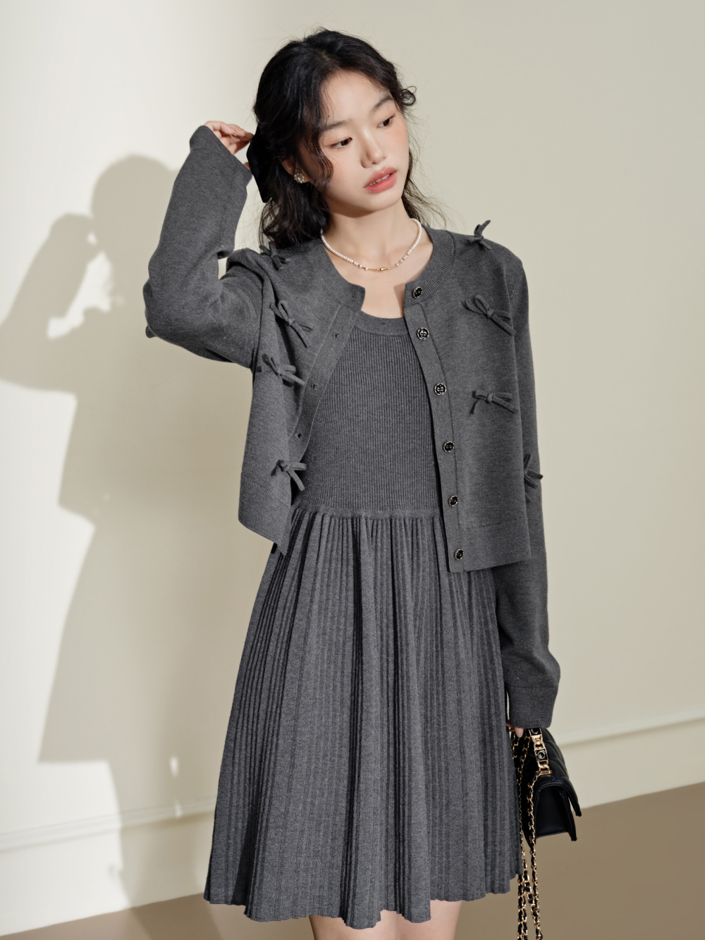 Grey dress cardigan best sale