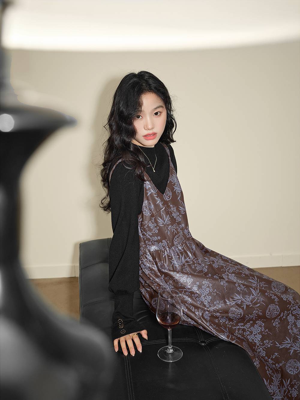 Floral Leather Dress KUOSE.com Floral Leather Dress KUOSE.com