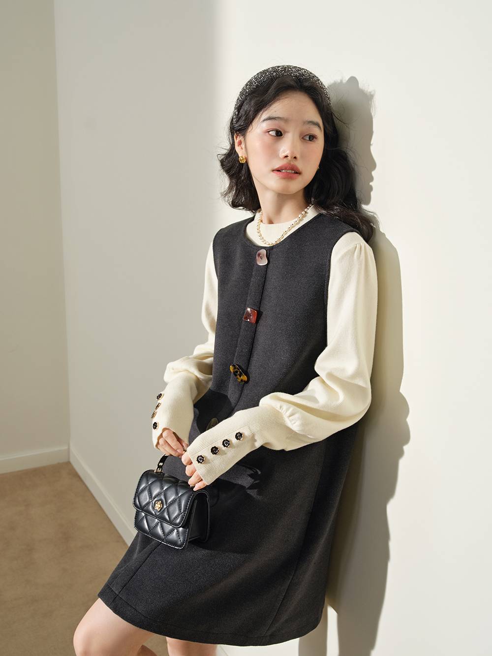 直営品【KUOSE】韓国ブランド ボタン シフトドレス シフトドレス – KUOSE.com
