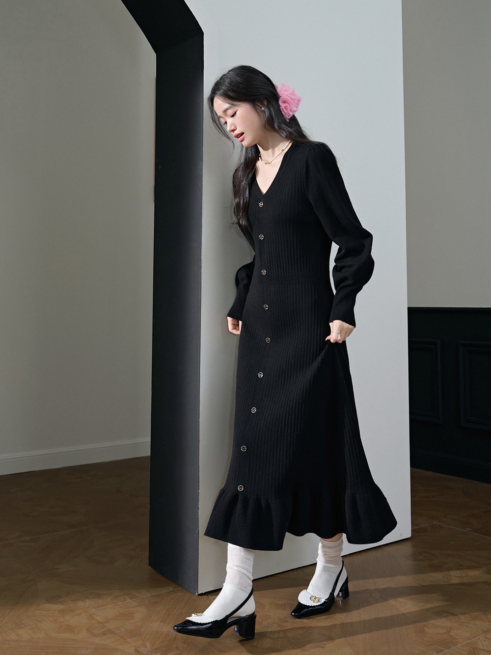 Long Sleeve Knit Dress – KUOSE.com