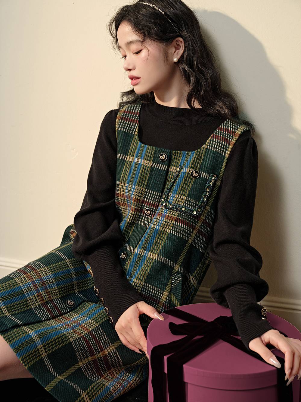 Plaid Tank Dress KUOSE