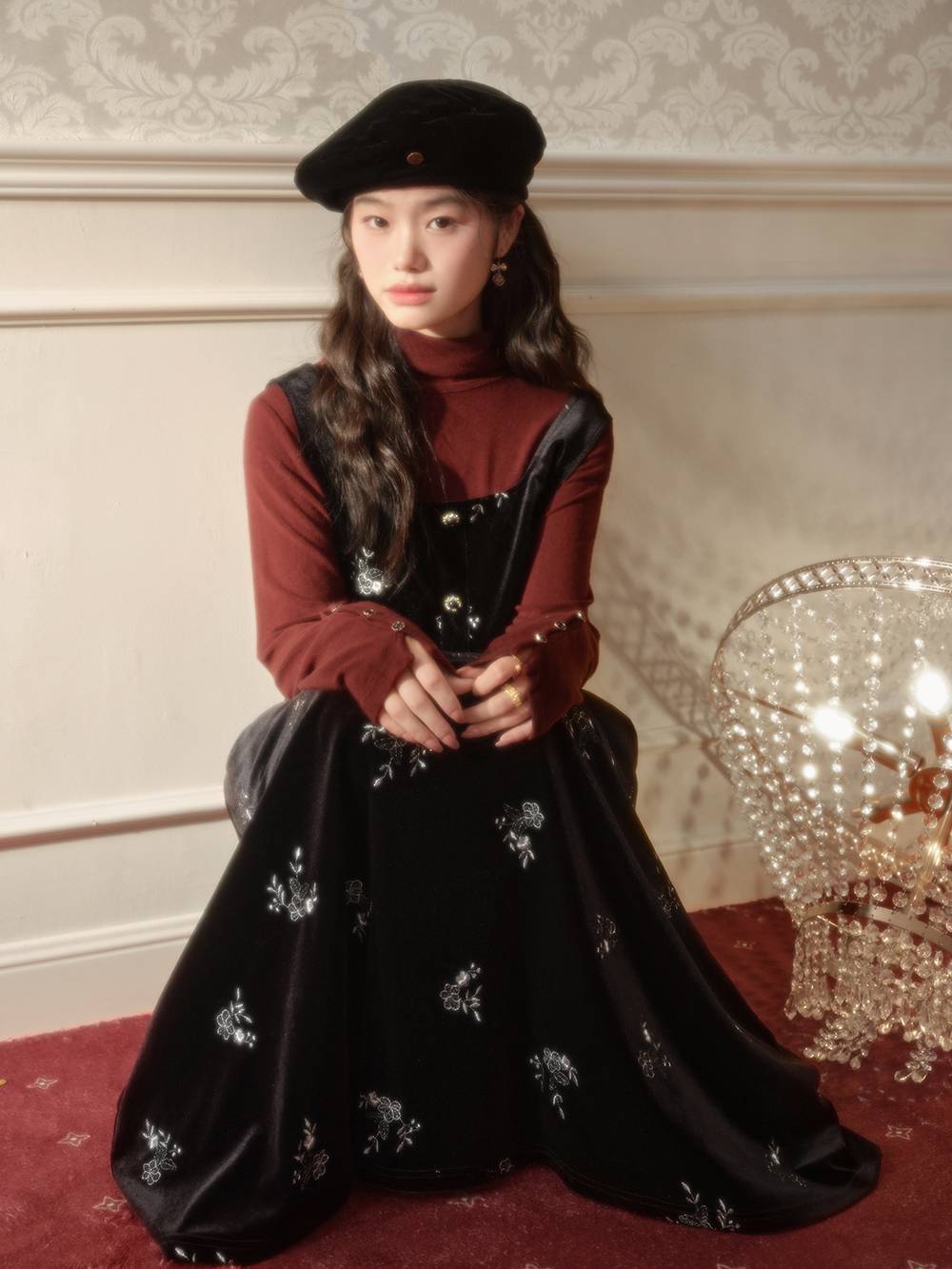 Velvet Floral Dress – KUOSE.com