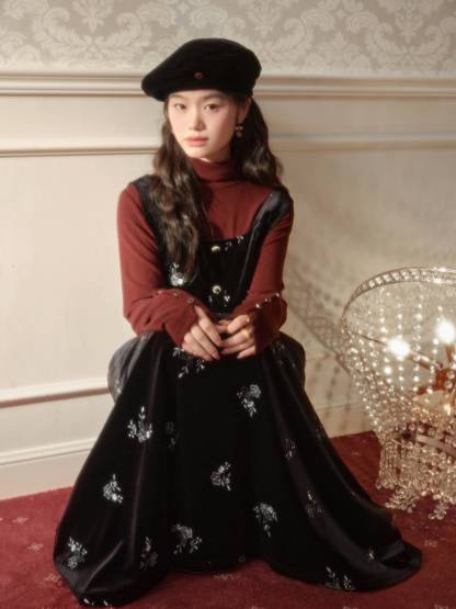 Velvet Floral Dress – KUOSE.com
