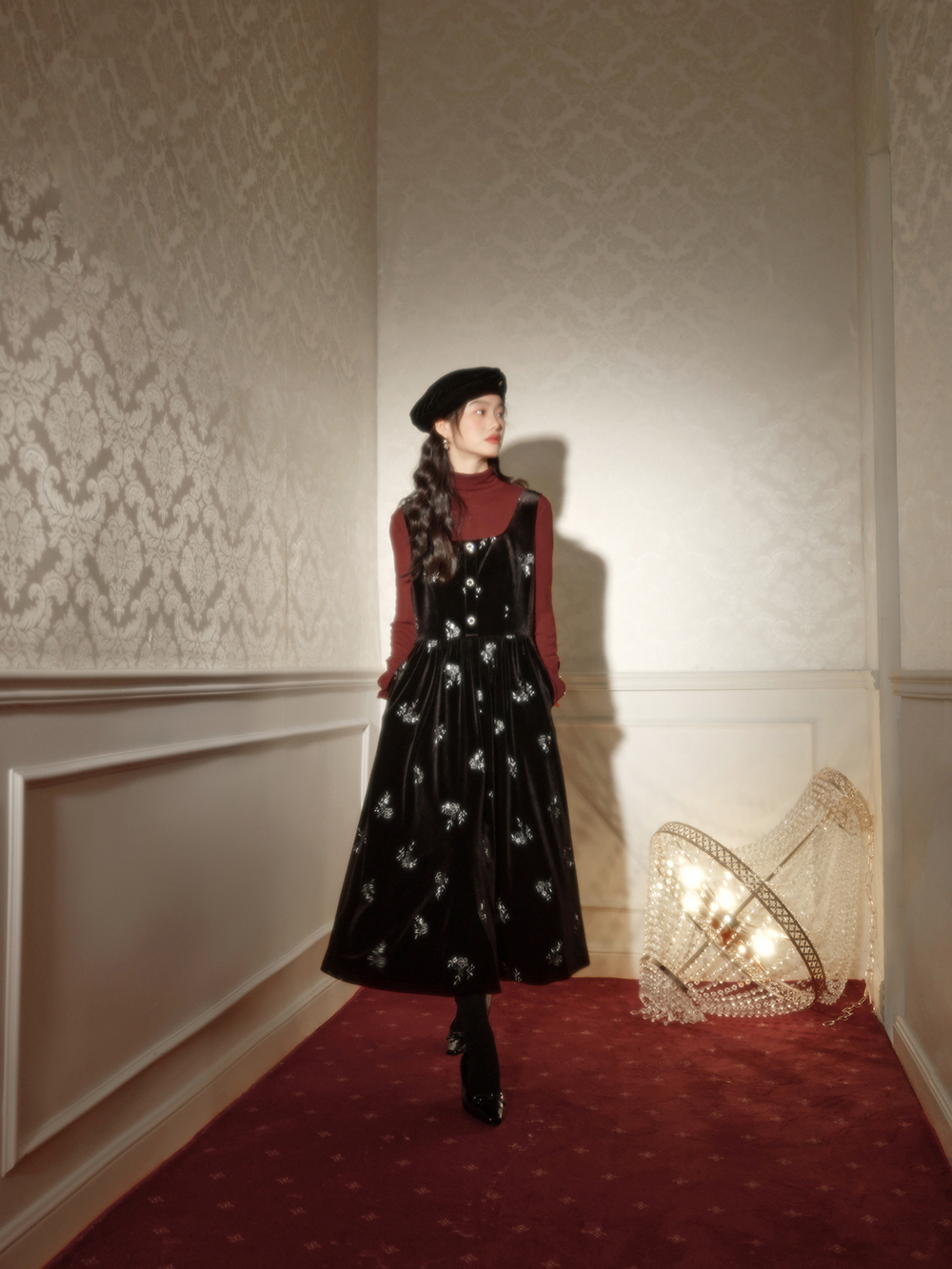 Velvet Floral Dress – KUOSE.com