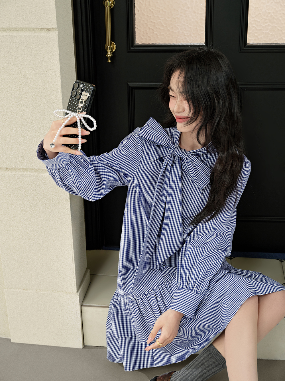Vest and Ribbon Tie Dress – KUOSE.com