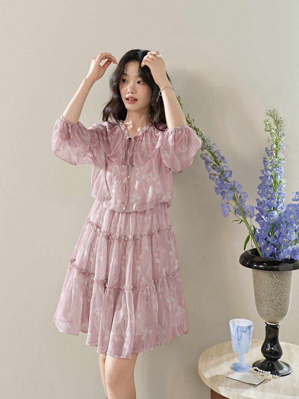 ピンクのフローラルドレス – KUOSE.com