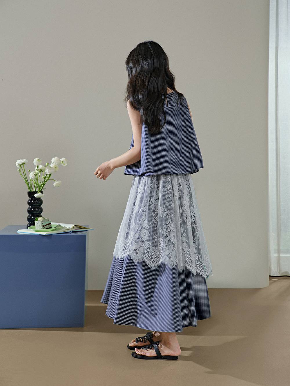 Lace Plaid Dress – KUOSE.com Lace Plaid Dress – KUOSE.com