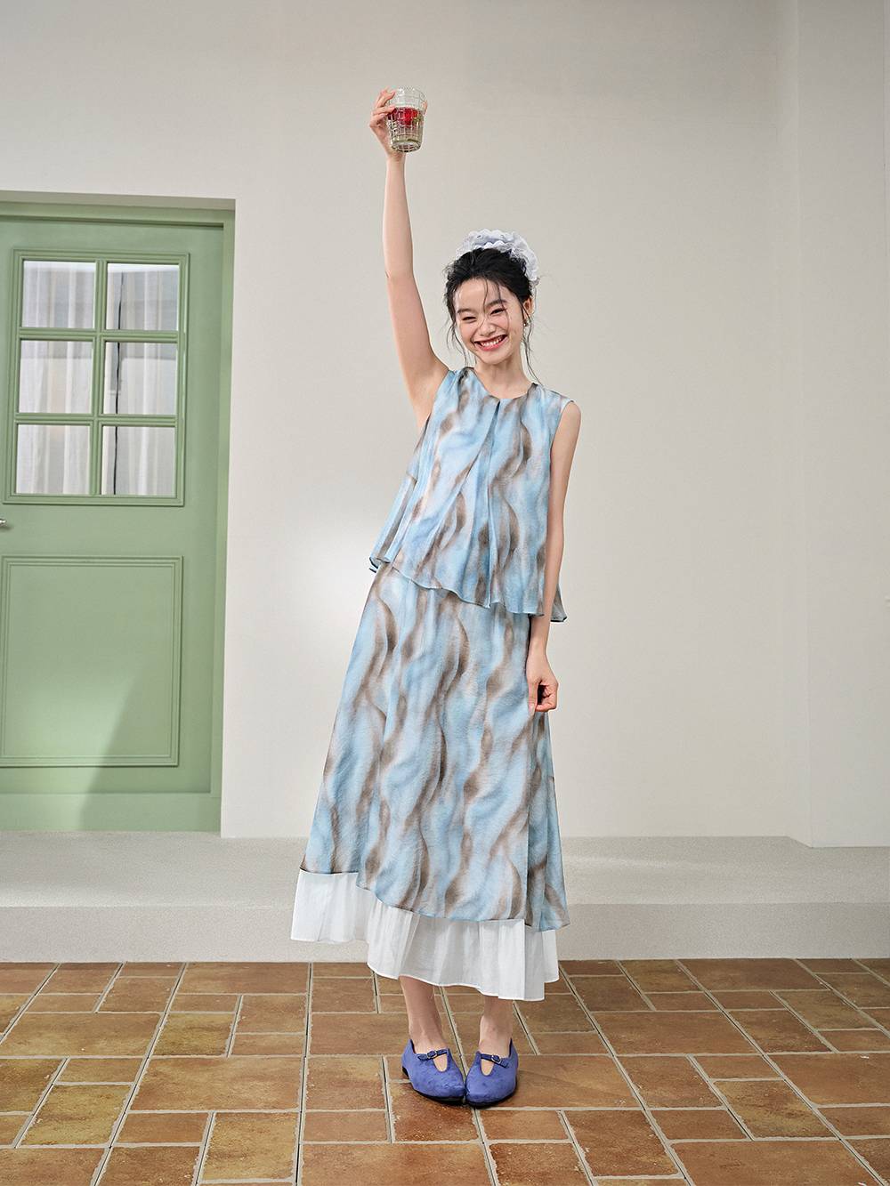 Blurred Stripe Layered Dress – KUOSE.com