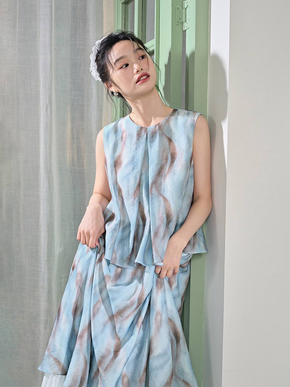 Blurred Stripe Layered Dress – KUOSE.com