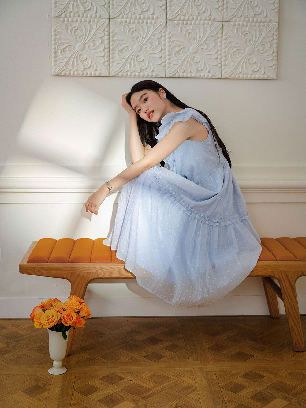 Ruffle V-Neck Dress