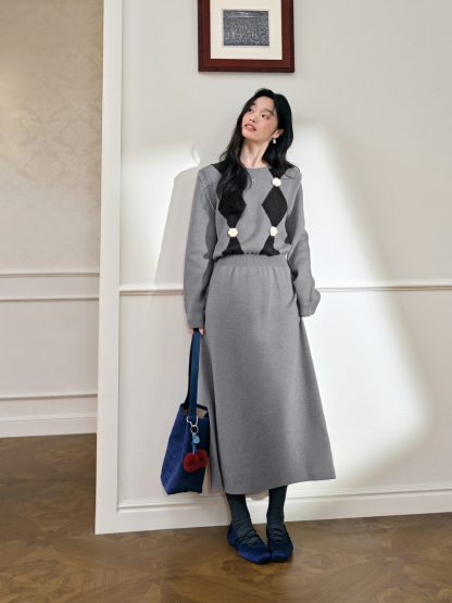 美品◆ikkuna suzuki takayuki pullover dress Argyle Knit Dress – KUOSE.com
