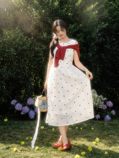 Cherry Appliqué Summer Dress – KUOSE.com