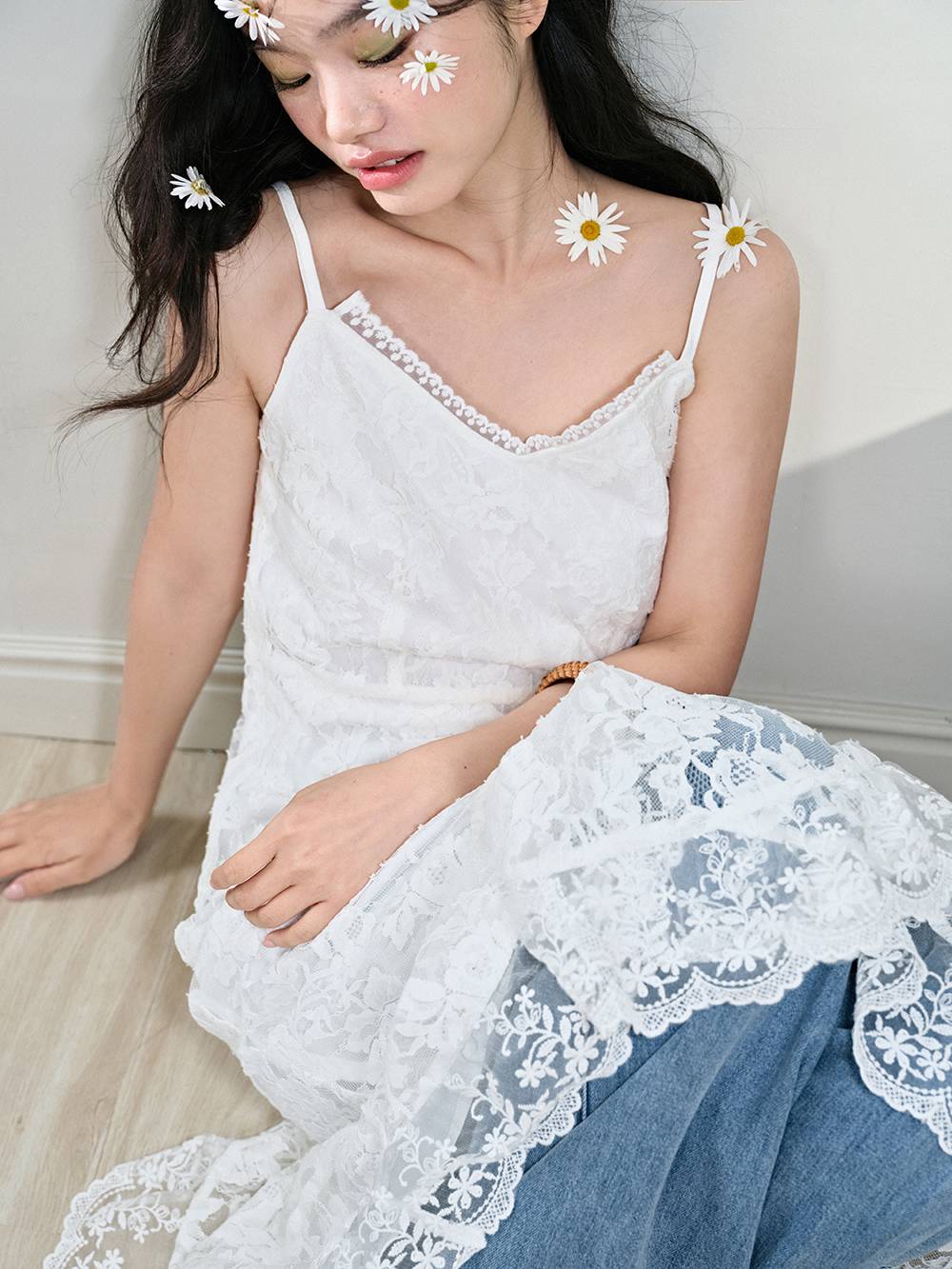 midi lace cami dress Lace Cami Midi Dress