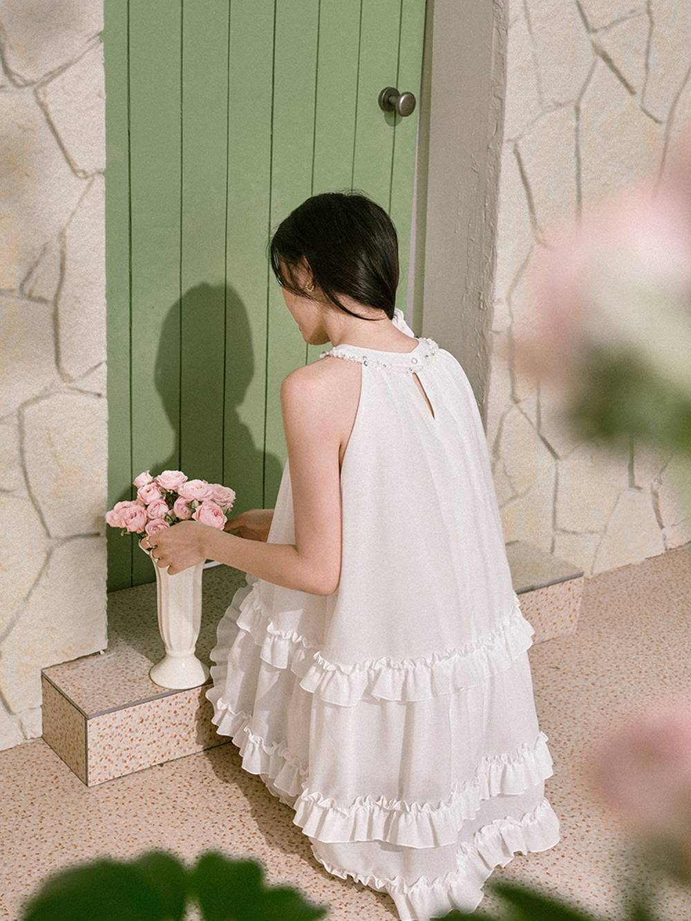 Tiered Ruffle Halter Dress