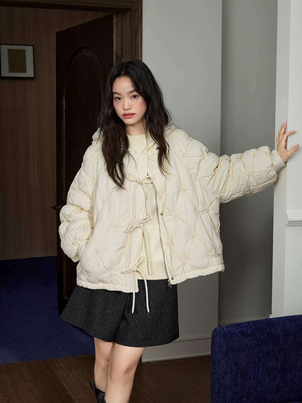 Hooded Bow Puffer Jacket – KUOSE.com